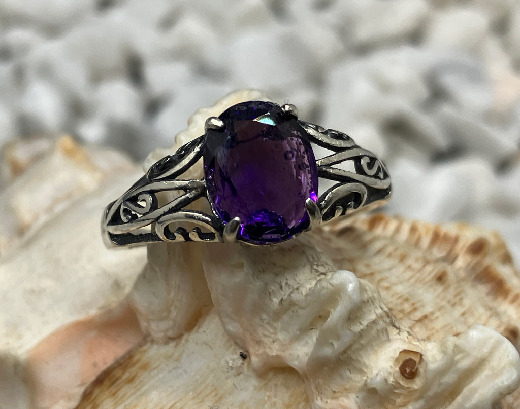 Amethyst Ring S925 verstellbar